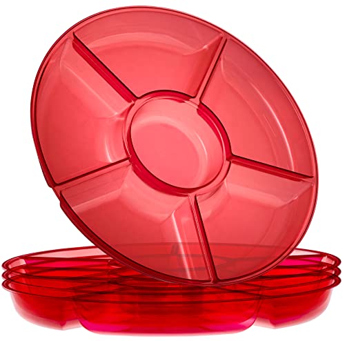 6 Sectional Round Plastic Serving Tray
