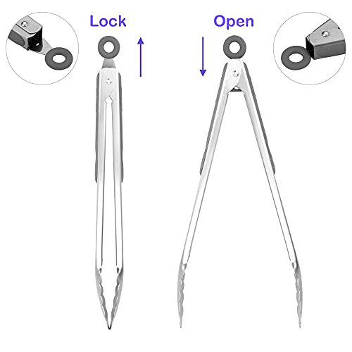 304 Stainless Steel Kitchen Cooking Tongs
