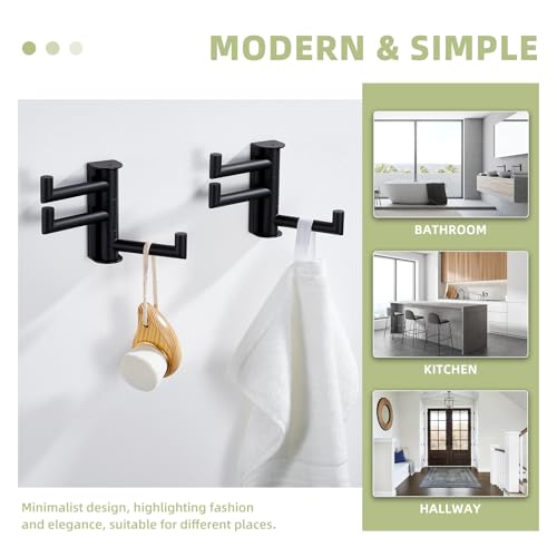 Bathroom Towel Hook Matte Black (2 Count)