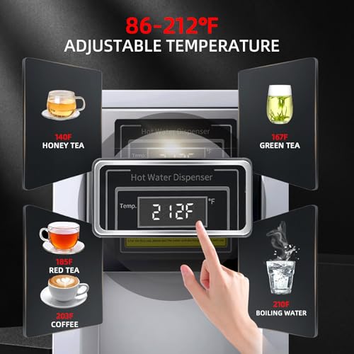 Hot Water Dispenser Commercial Water Boiler Countertop Hot Water Machine Stainless Steel Step