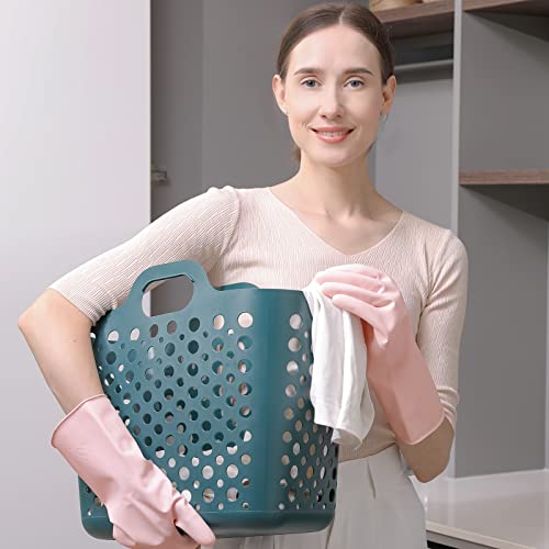 3 Pairs Colorful Household Rubber Gloves with Non (3 Count)