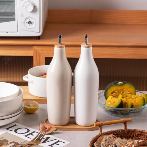 Sweejar Matte Ceramic Olive Oil Dispenser Bottle with Spout