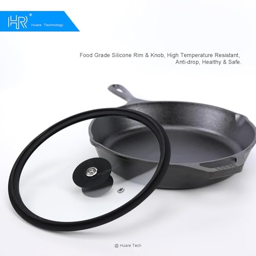 HR Huare Vented Tempered Glass Cookware Lid Black 1 Pack