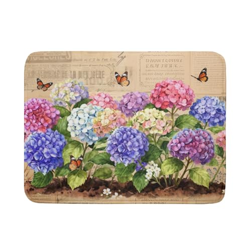 Vintage Flowers Dish Drying Mat Large 24 X18 Hydrangea Microfiber Drying Matt Kitchen Counter