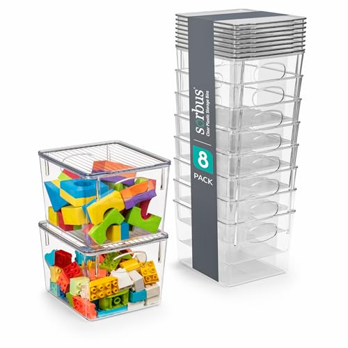 Clear Toy Storage Bins with Lids (8 Count)