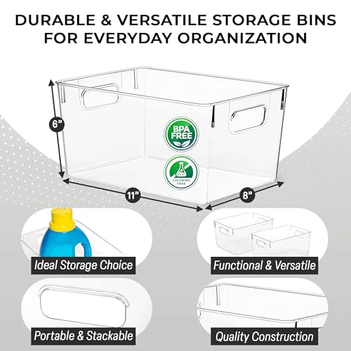 Clear Plastic Storage Bins (4 Count)