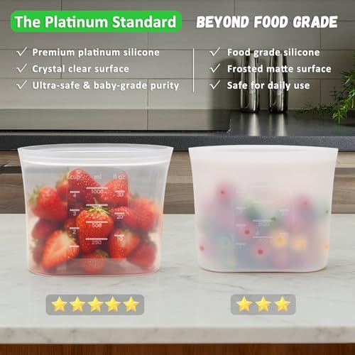 Premium Silicone Reusable Food Bags (10 Count)