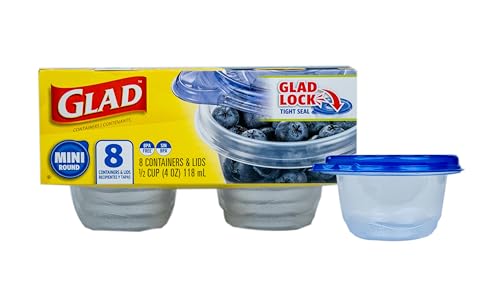 GladWare Mini Round Food Storage Containers with Lids (8 Count)