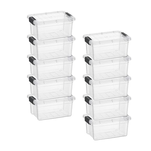 3.4 Quart Clear Plastic Storage Boxes with Lids (10 Count)