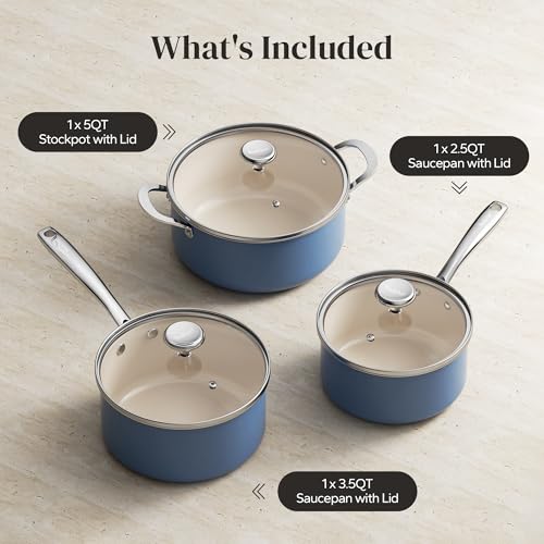 Ceramic Stock Pots Set 5QT