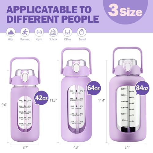 84oz Glass Water Bottle with Straw