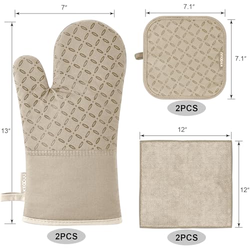 Oven Mitts and Pot Holders 6pcs Set (6 Count)
