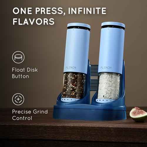 Rechargeable Electric Salt and Pepper Grinder Set with Charging Base (2 Count)