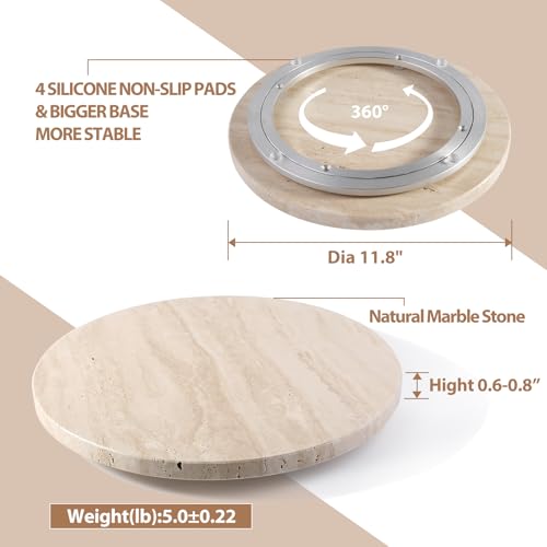 Travertine Lazy Susan for Table Top