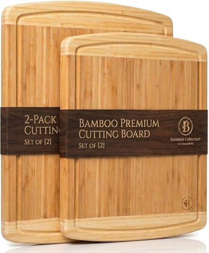 Bamboo Cutting Boards for Kitchen Set of 2 (2 Count)