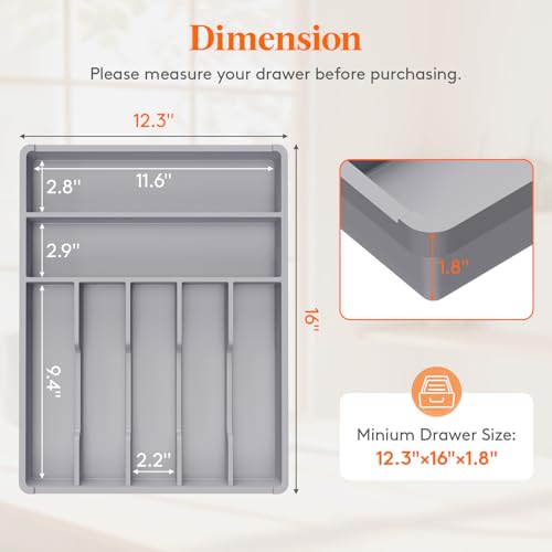 Silverware Drawer Organizer Tray