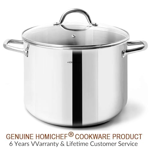 Stock Pot 8 Quart with Lid Nickel Free Stainless Steel