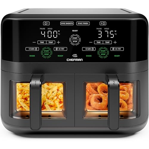 6 Quart Dual Basket Air Fryer Oven with Easy View Windows (2 Count)