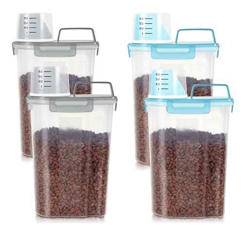 3 5Lbs Airtight Small Cat Dog Pet Food Storage Containers BPA Free (4 Count)