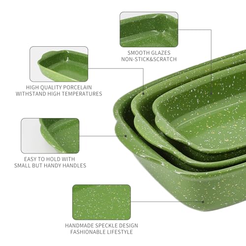 Ceramic Baking Dishes for Oven Set of 3