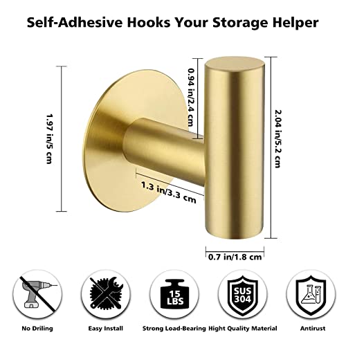 Adhesive Hooks Towel Hooks for Bathroom (2 Count)