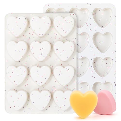2 Inch Small Heart Shaped Silicone Molds for Chocolate (2 Count)