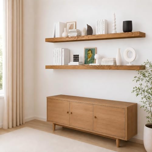 Rustic Floating Shelves 72 inch Long 8 "deep Set of 2