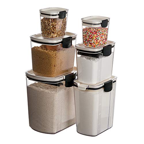 ProKeeper Baker's Airtight Kitchen Storage Canister Container Set for Flour (6 Count)