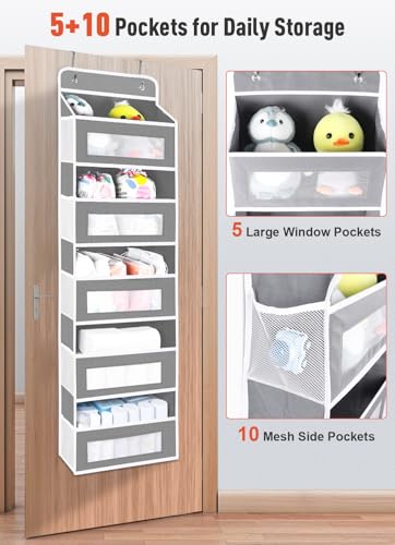 10 Side Pockets Over the Door Organizer for Pantry (2 Count)