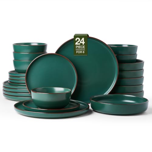 Mercury 24 Piece Dinnerware Set with Pasta Bowls