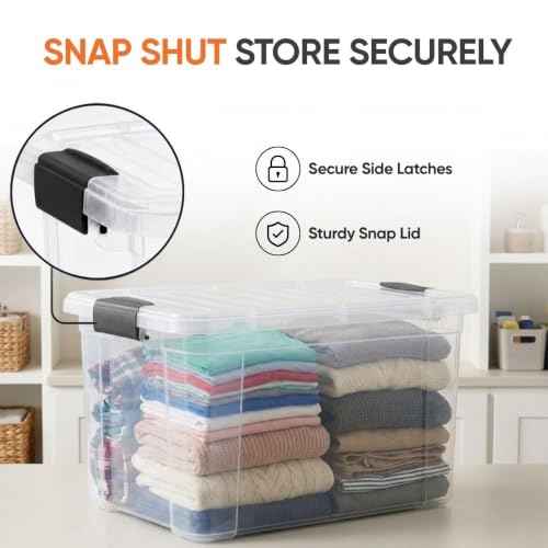 49 Quart Clear Plastic Storage Boxes with Lids (10 Count)
