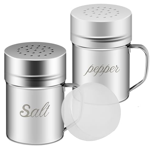 Stainless Steel Salt and Pepper Shakers Set (6 Ounce)