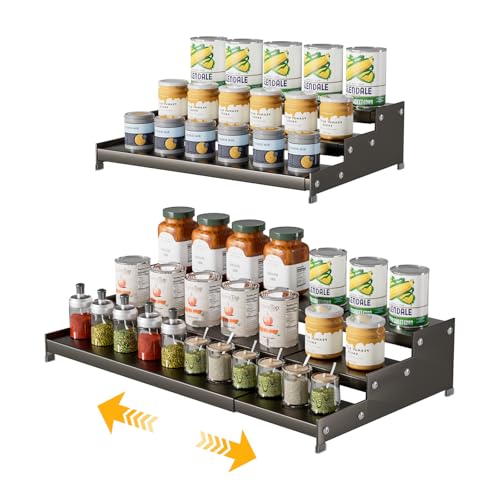 Expandable Carbon Steel Spice Rack Organizer for Pantry (2 Count)