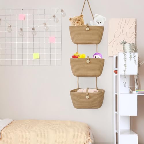 Over the Door Hanging Baskets with Wooden Button (33.12 Ounce)