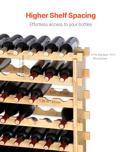 6 Tier 48 Bottles Stackable Modular Wine Rack (48 Count)