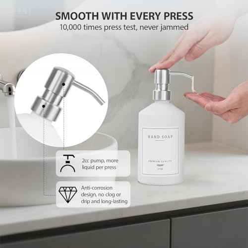 White Glass Soap Dispenser for Kitchen (2 Count)