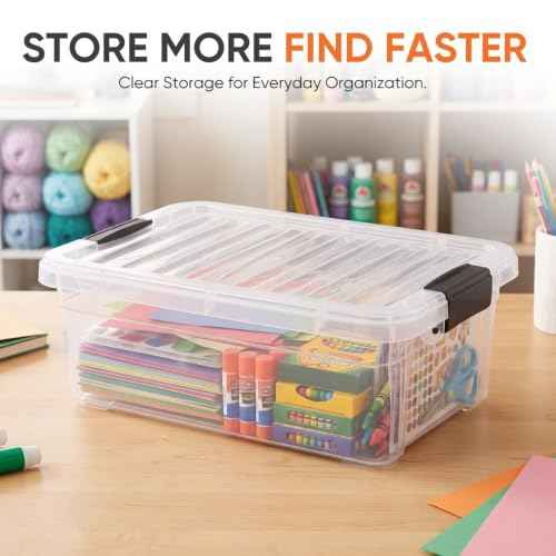 7.4 Quart Clear Plastic Storage Bin with Lid (5 Count)