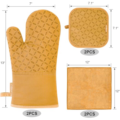 Oven Mitts and Pot Holders 6pcs Set (6 Count)