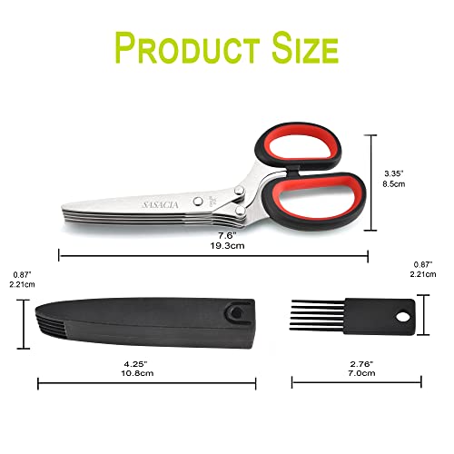 Herb Scissors with 5 Blades & Cleaning Kit