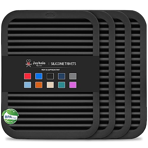 4 Pack Square Silicone Trivets (4 Count)