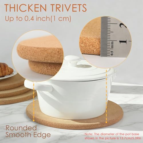 6 Pack Cork Trivets for Hot Dishes