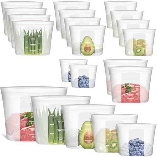 100% Silicone Reusable Storage Bag (16 Count)