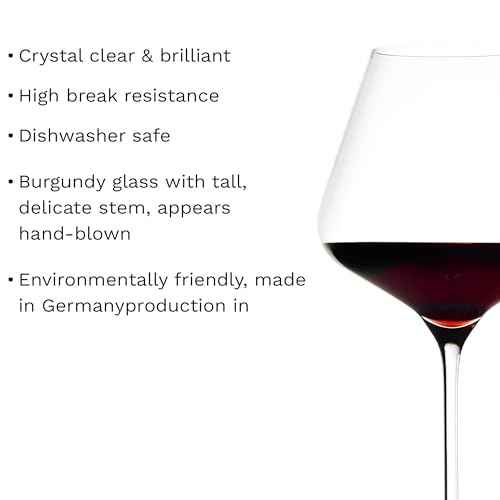 Quatrophil Burgundy Wine Glasses Crystal (6 Count)