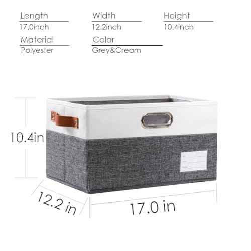 Larger Foldable Storage Bins with Handles [5 (5 Count)