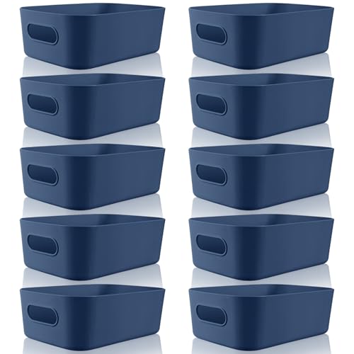 Blue Plastic Storage Bins (10 Count)
