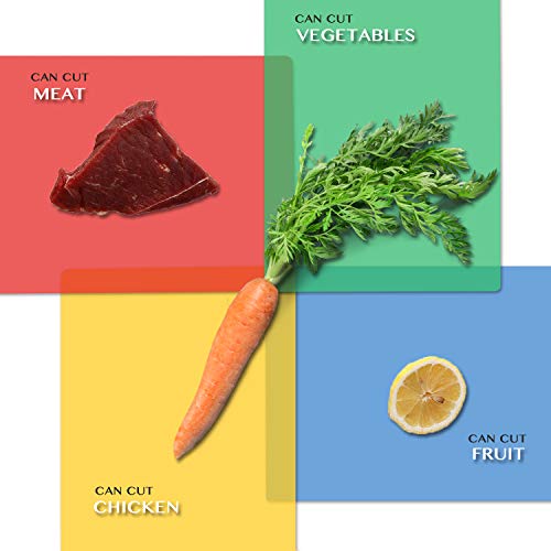 Flexible Plastic Cutting Boards for Kitchen (4 Count)