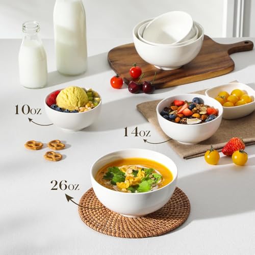 26 Oz White Ceramic Soup Bowls of 4 (4 Count)