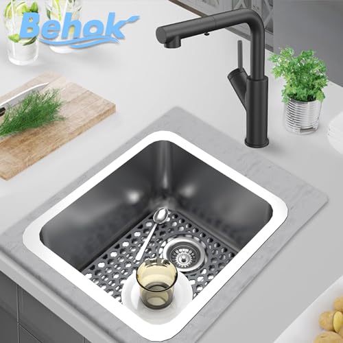 2 Pack Silicone Sink Protector Mat for Kitchen Sink Rear Drian Gray