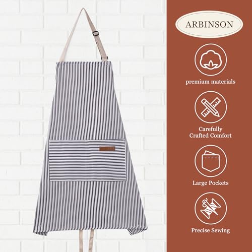 2 Pack Cooking Aprons Adjustable Bib Apron for Women with 2 Pockets (2 Count)