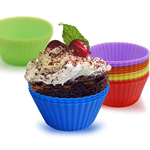 24 Pack Silicone Baking Cups Reusable Muffin Liners Non (24 Count)